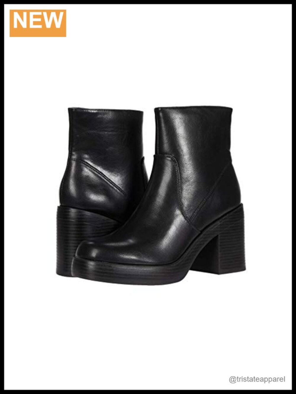 Chunky Platform Ankle Booties with Stacked Heel - Fall Boots